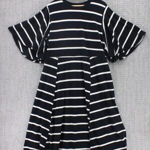 Midi Striped Black and White Dress
